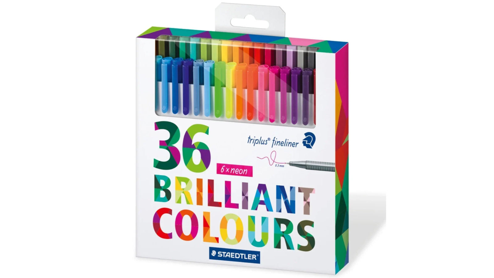 Staedtler Set of 36 Triplus Coloured Assorted  Fineliner Pens - 0.03cm