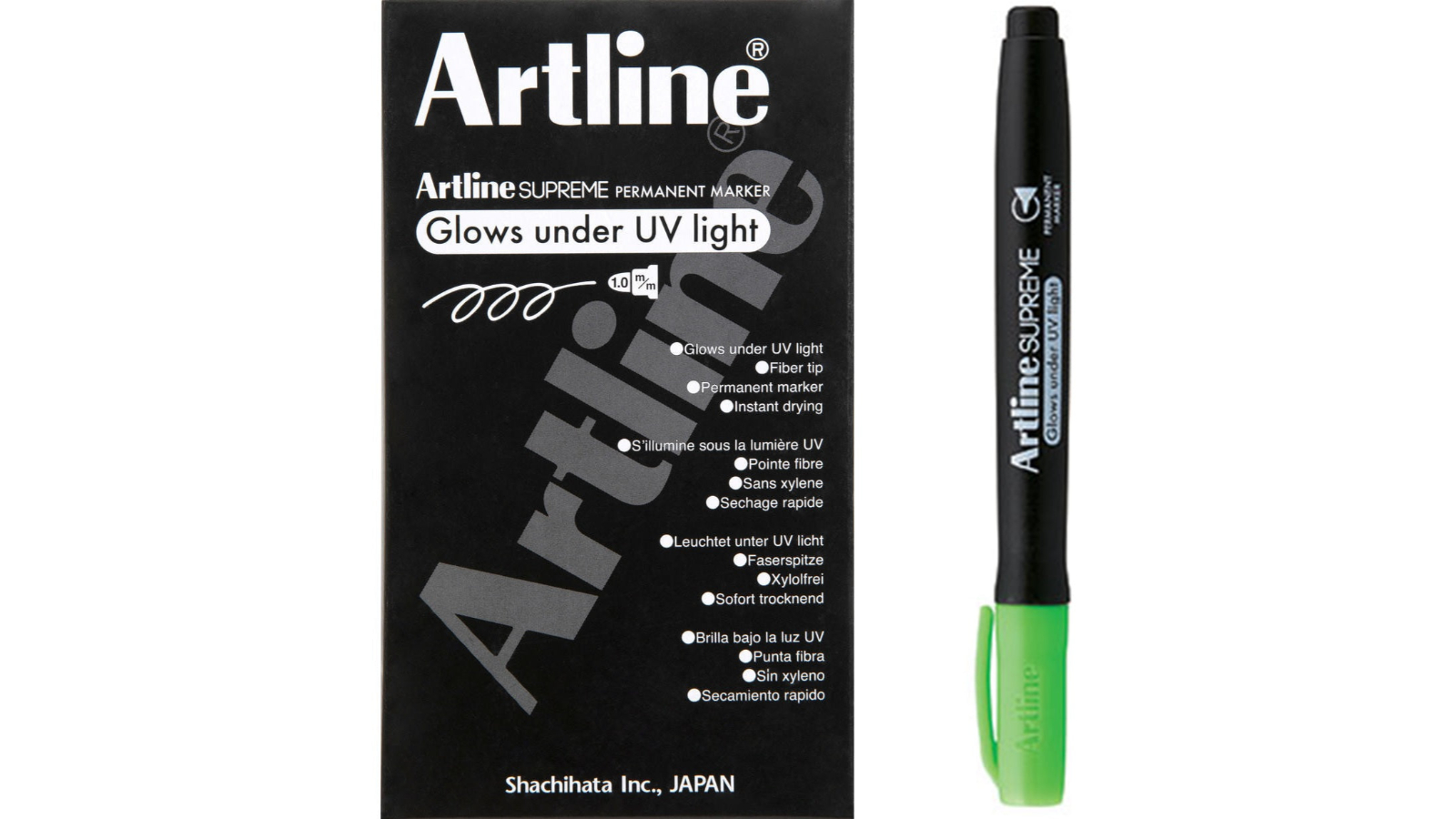 Artline Pack of 12 UV Light Supreme Glow Marker - Green