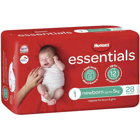 Huggies Pack of 28 Newborn Nappy Essential