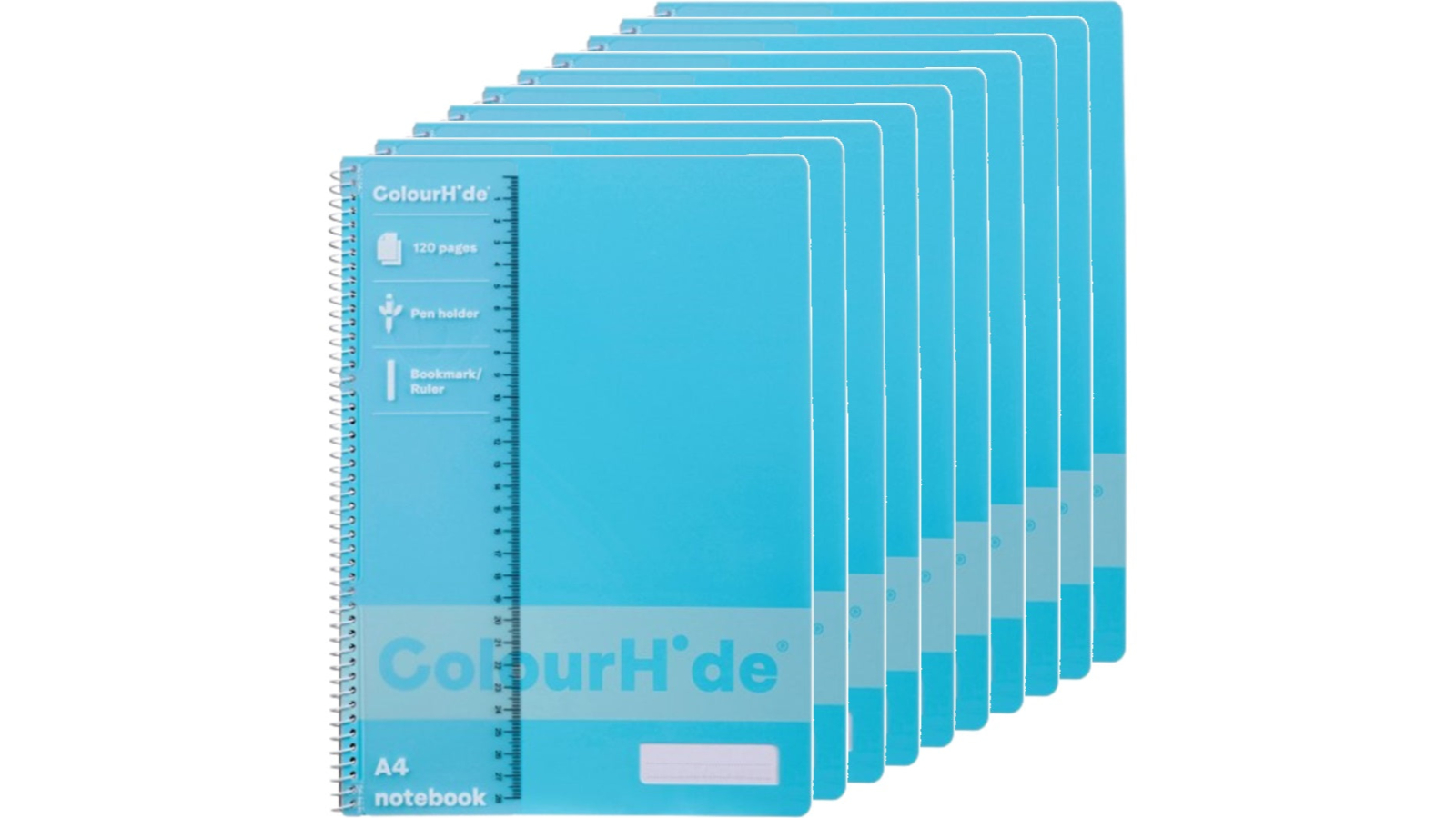ColourHide Pack of 10 120 Pages A4 Notebook - Light Sky Blue