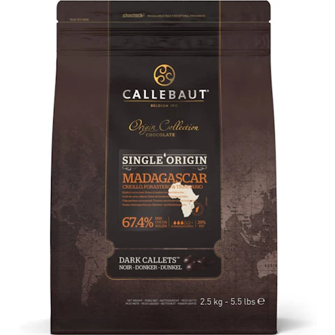 Callebaut 2.5kg Madagascar Dark Callets Chocolate Bag