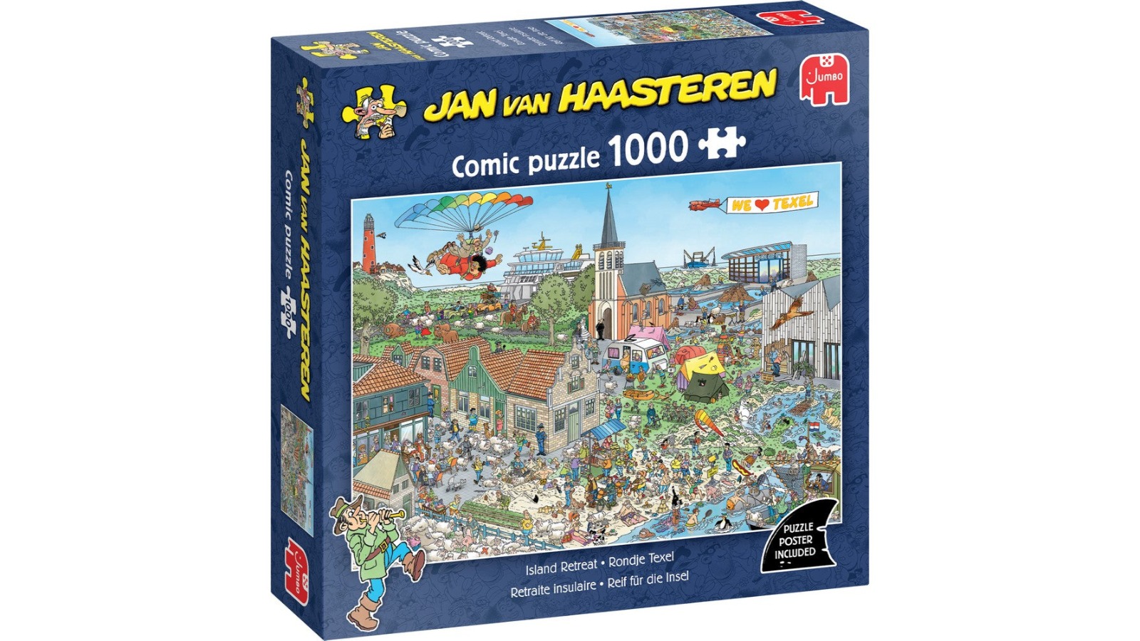 Jumbo 1000 Piece Jan Van Haasteren Island Retreat Comic Puzzle