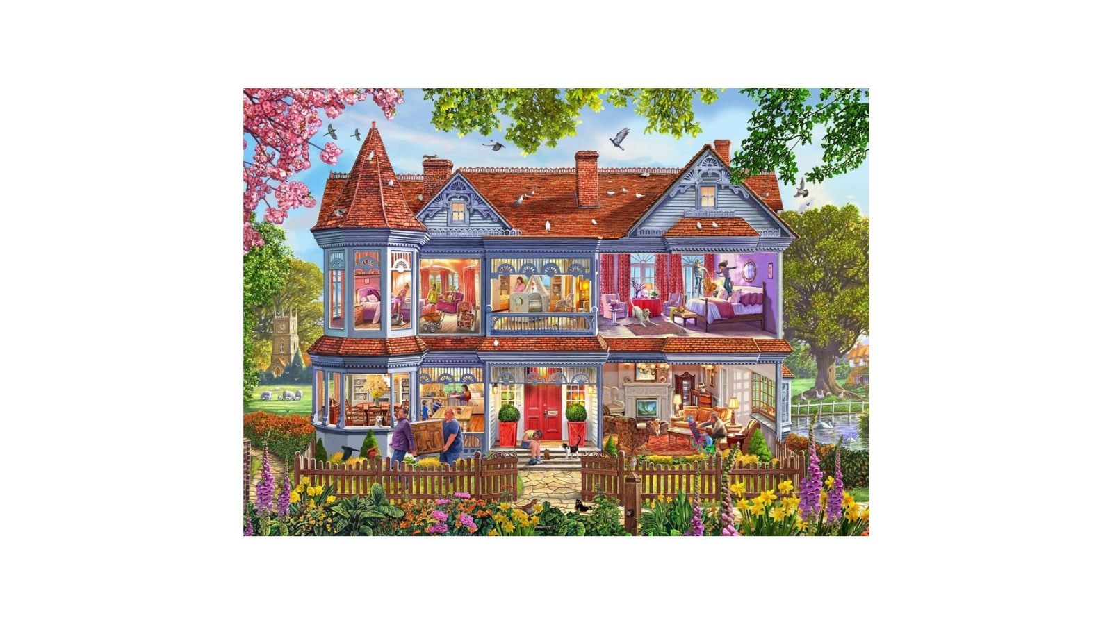 Holdson 500 Piece Spring House Antics Puzzle - X-L arge