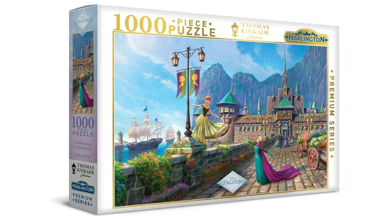 Harlington Thomas Kinkade Disney Frozen Celebration in Arendelle 1000-Piece Puzzle