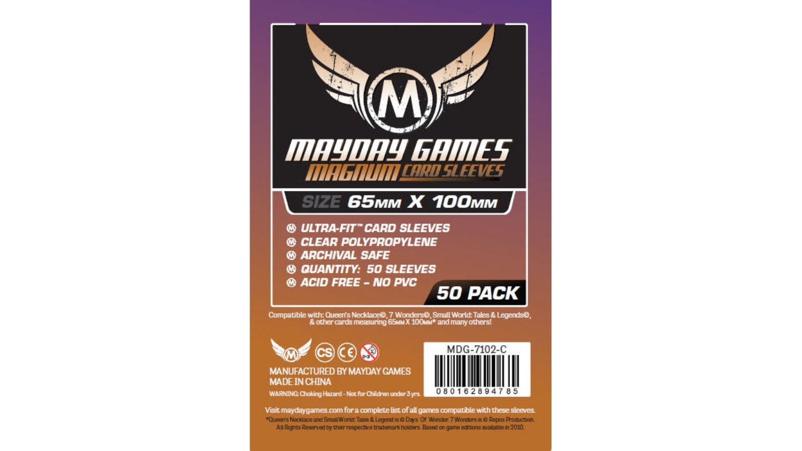 Mayday Purple Backed "7 Wonders" Magnum Copper Sleeve - 6.5 x 10cm