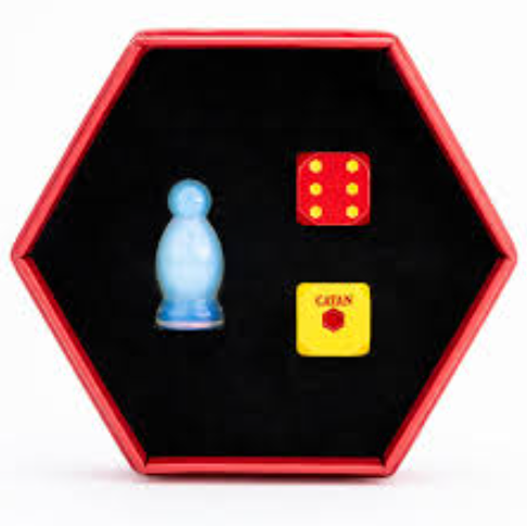 Fanroll By Metallic Dice Games Opalite Catan Premium Robber and Metal Dice Set