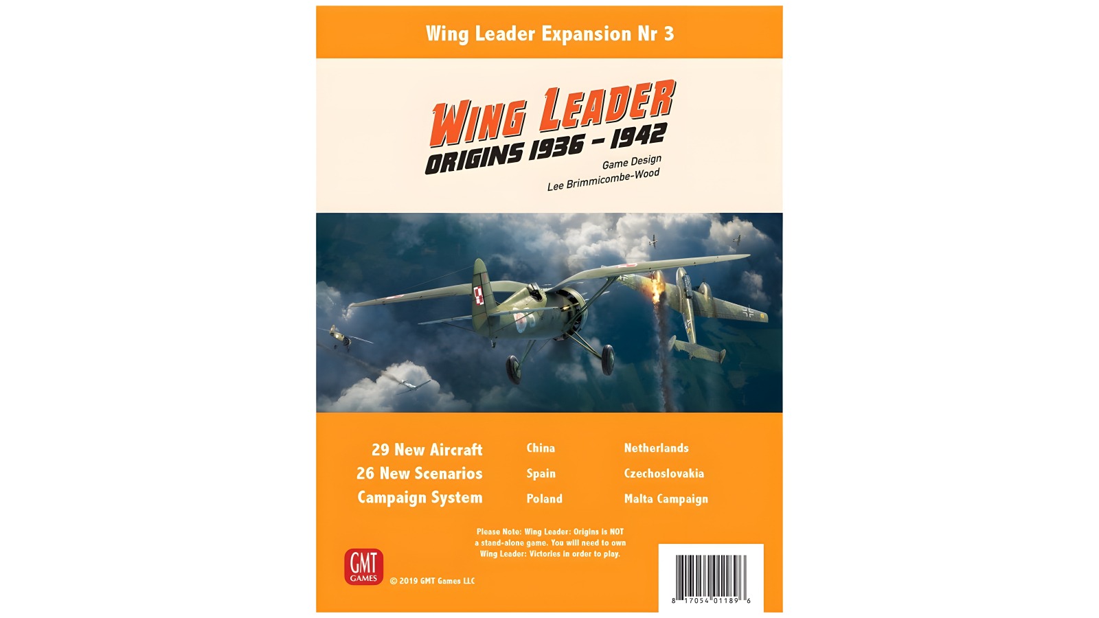 GMT Wing Leader Origins Expansion Game