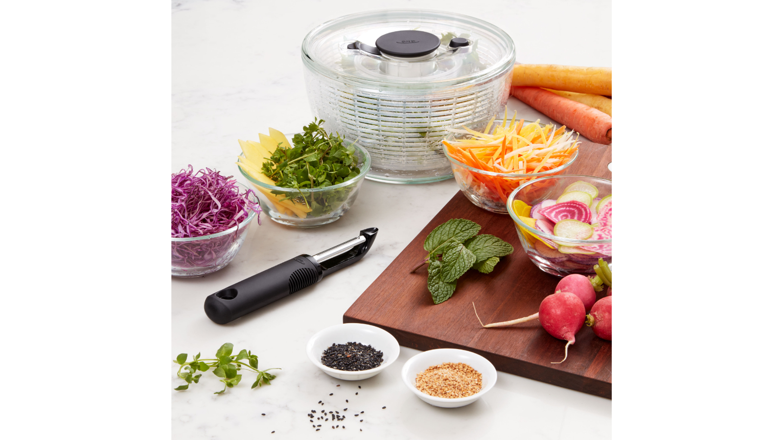 Oxo Good Grips Little Salad and Herbs Spinner Harvey Norman