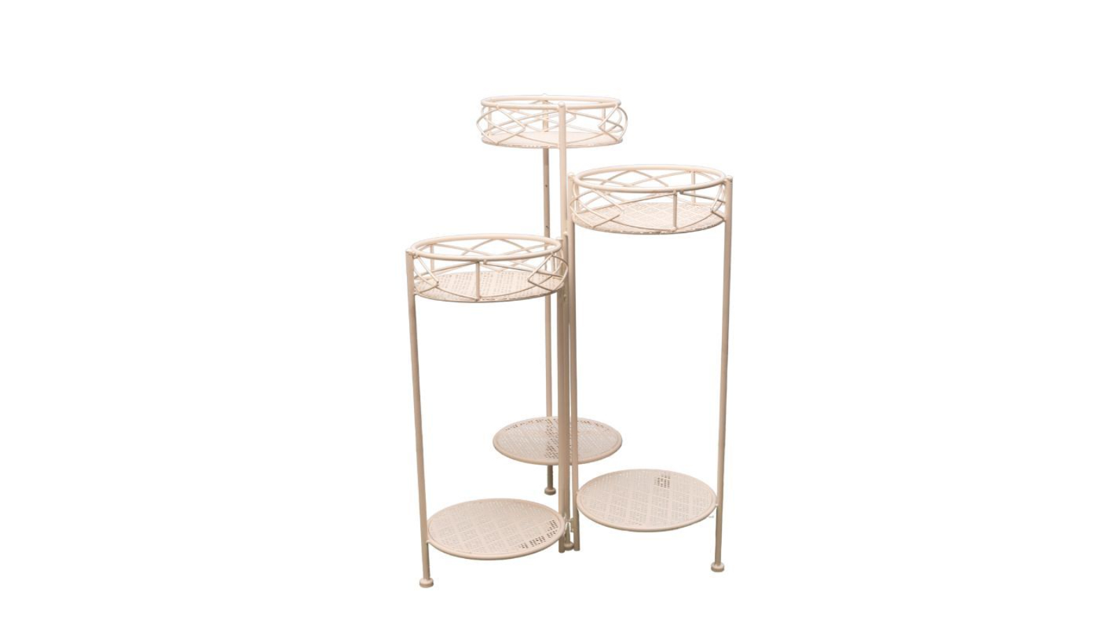 Willow and Silk 3-Tier Round Bordeaux Potplant Stand with Bottom Shelf 
