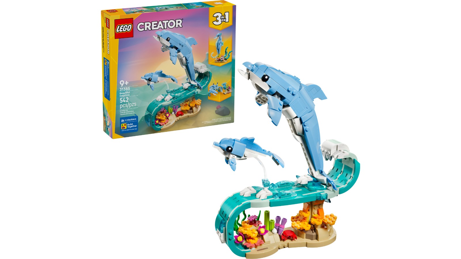LEGO 31385 Creator 3-in-1 Sea Animals: Beautiful Dolphins