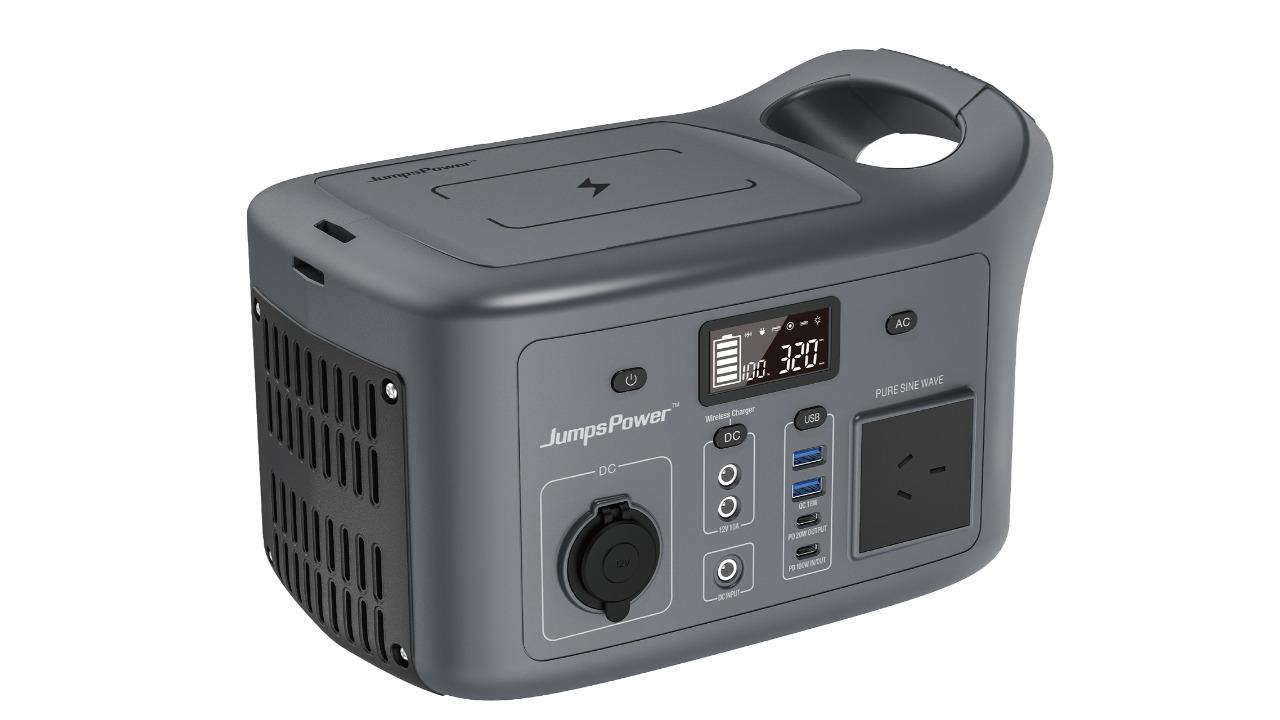 Jumpspower 320W Portable Power Station 307Wh LED Light Wireless Battery Charger