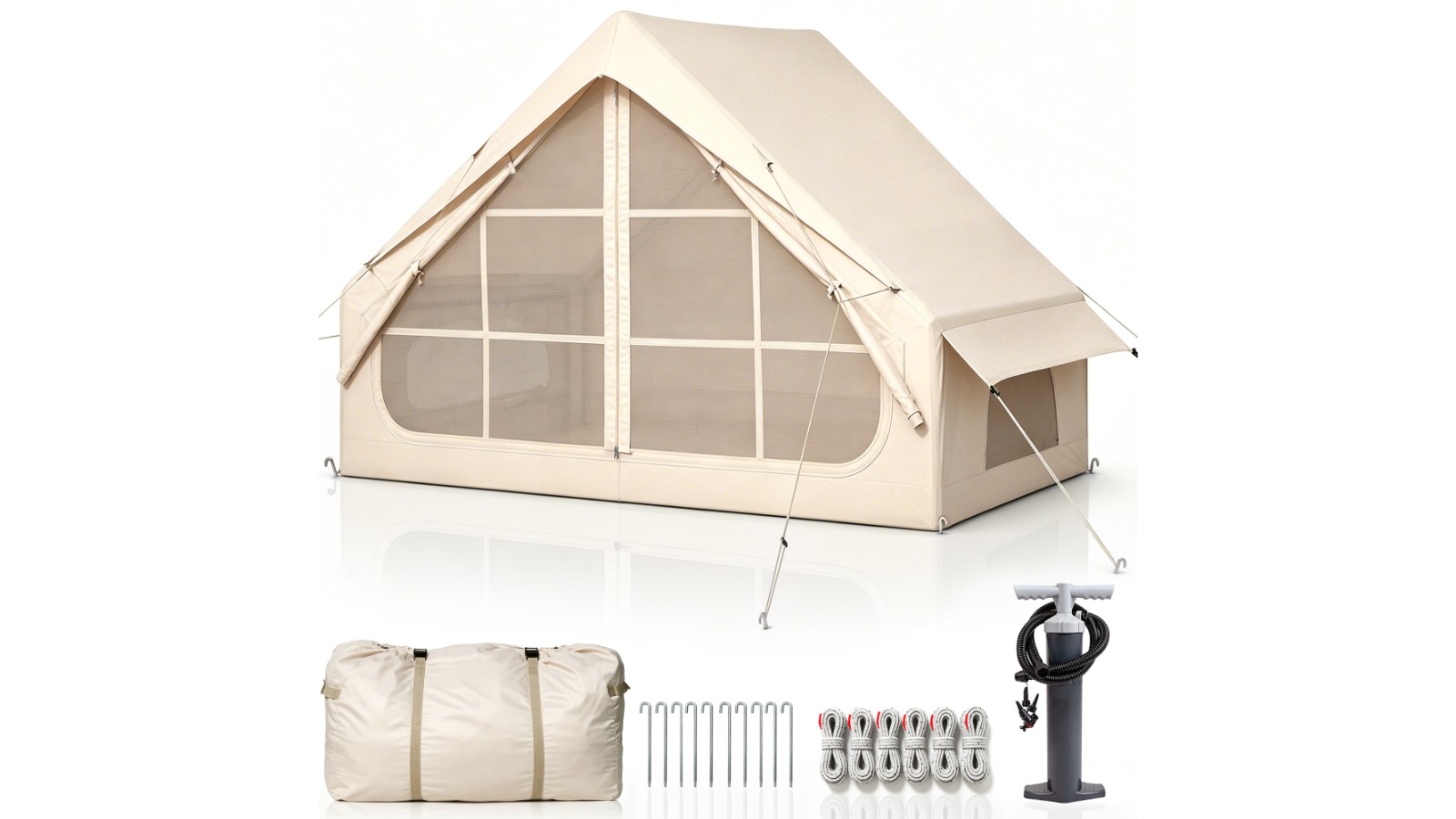 Advwin Inflatable Camping Tent with Pump and Mesh
