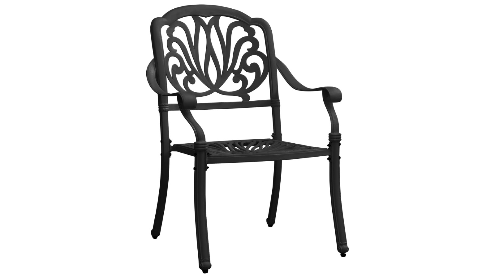 NNEVL 2Piece Cast Aluminium Black Garden Chairs Harvey Norman