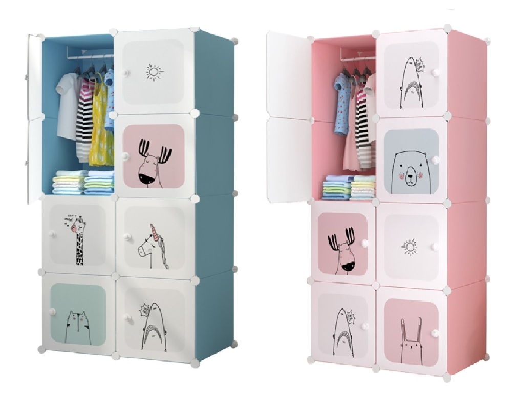 Soga 8 Cubes Modular Animal Sketch Design Storage Organiser