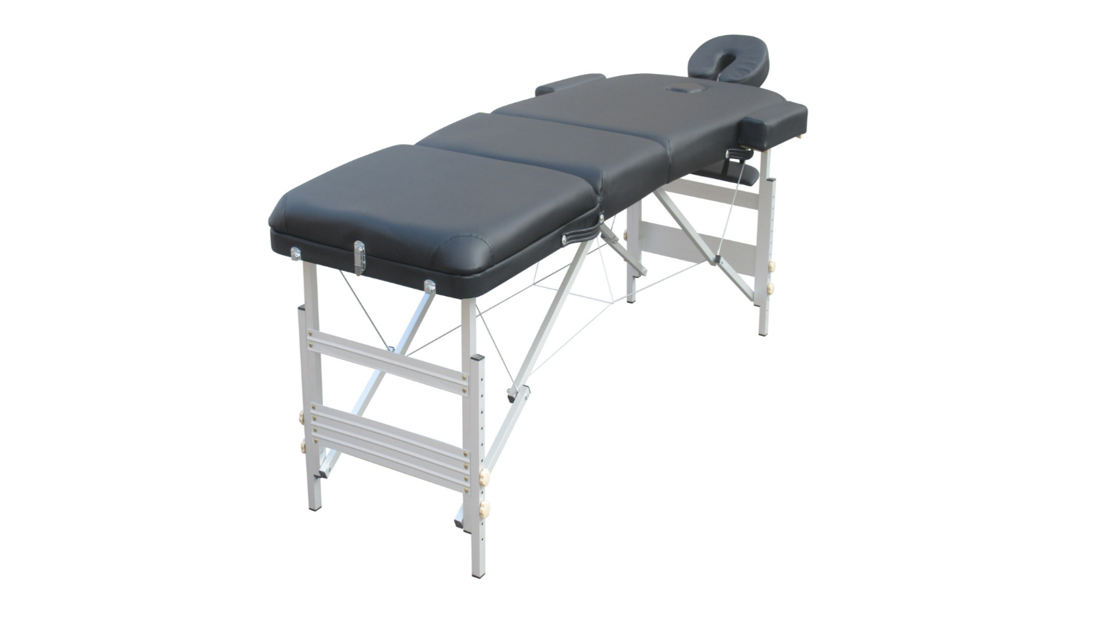 YES4HOMES 3 Fold Portable Aluminium Table Massage Bed Beauty Therapy - Black