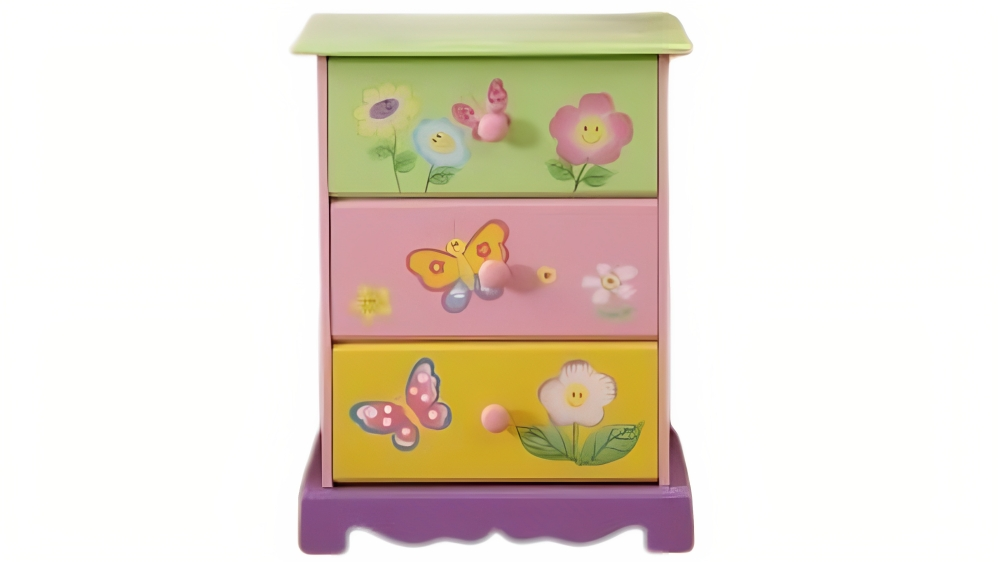 All 4 Kids Olivia the Fairy Girls 3-Drawer Bedside Table