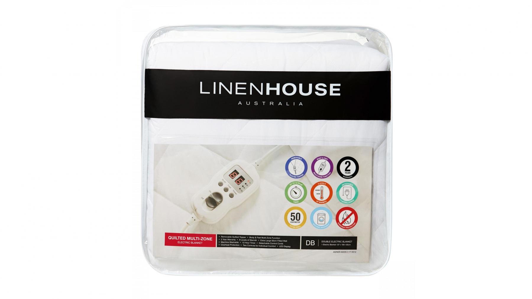 Linen house electric blanket online