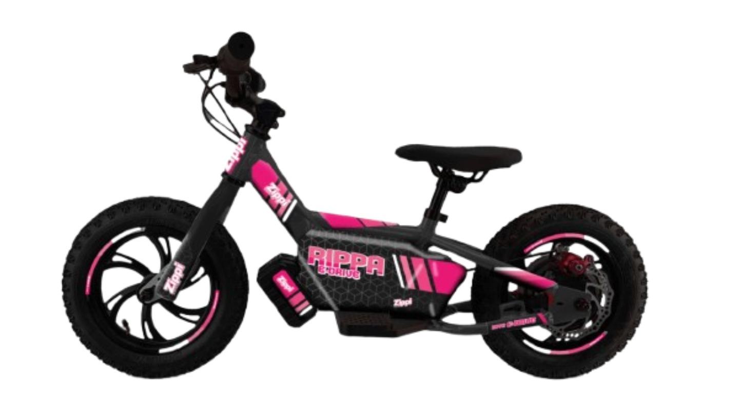 Zippi Electric Rippa 12 E-Drive Kids Balance E-bike - Pink