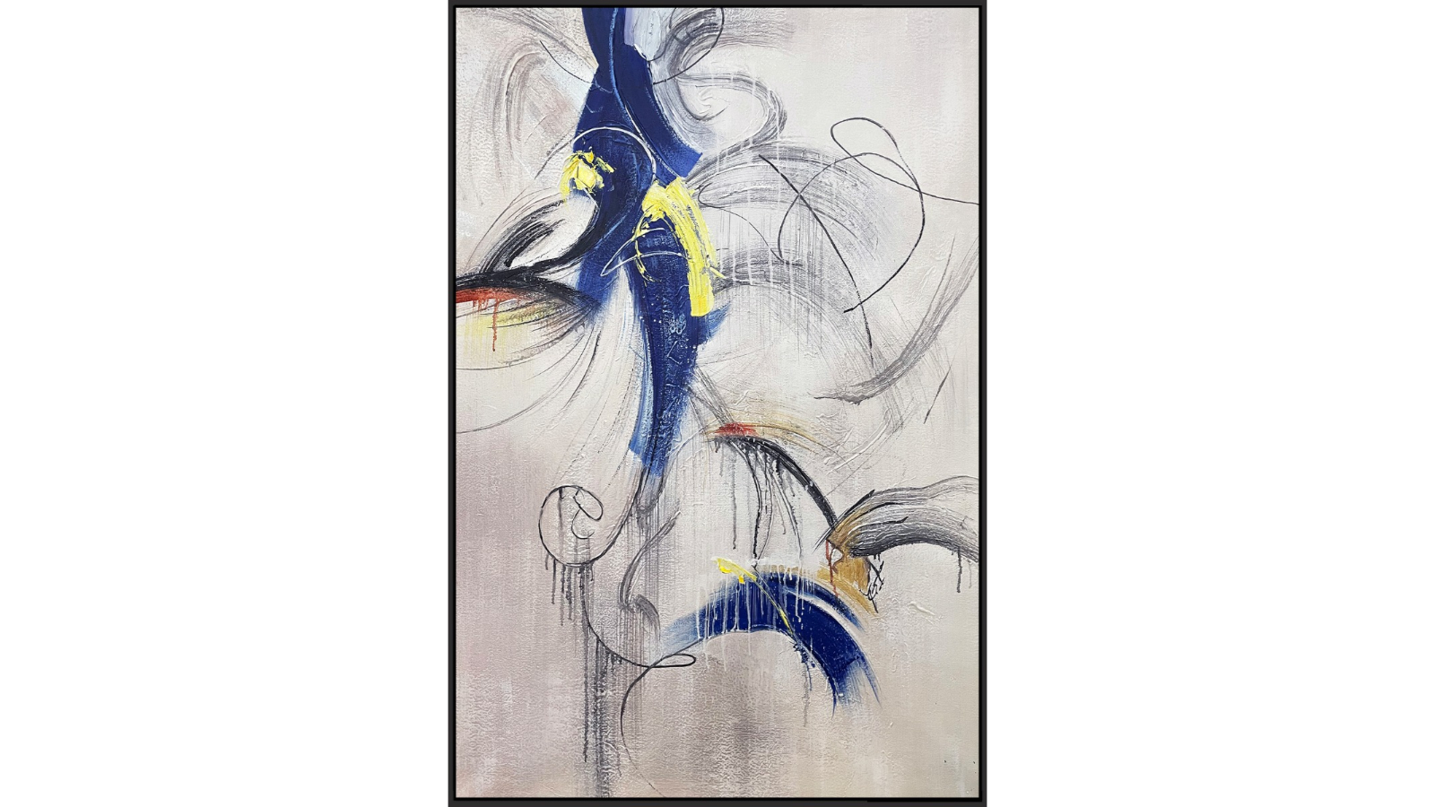 All 4 Kids Modern Abstract Oil Hand Painted Wall Art with Frame - 80 x 120cm