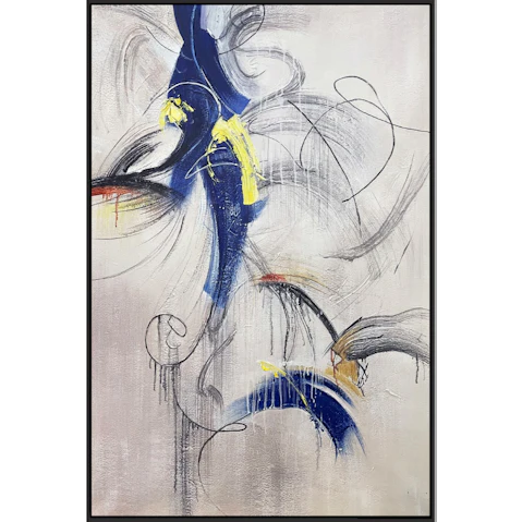 All 4 Kids Modern Abstract Oil Hand Painted Wall Art with Frame - 80 x 120cm