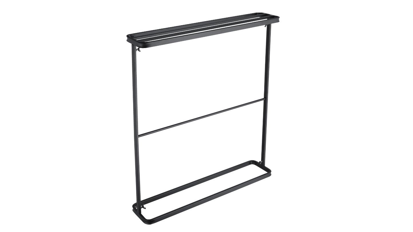 2-Tier Home Clothes Bathrobe Towel Freestanding Drying Rack - Black