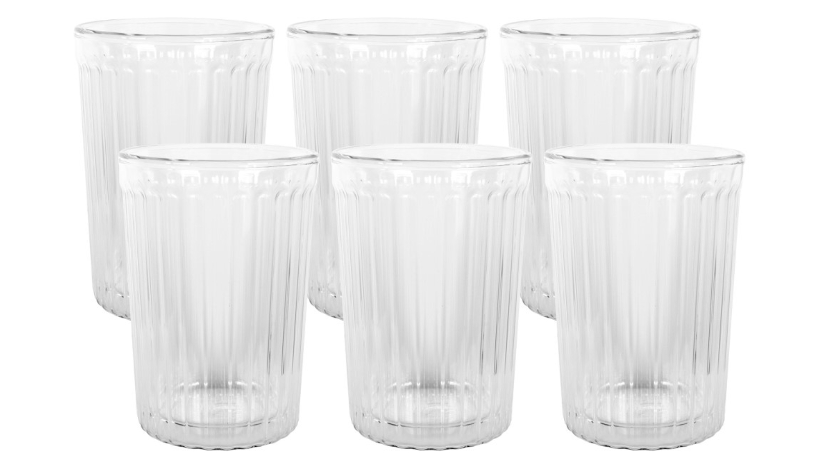 Avanti Rigato Double Wall 250ml Glass - Set of 6