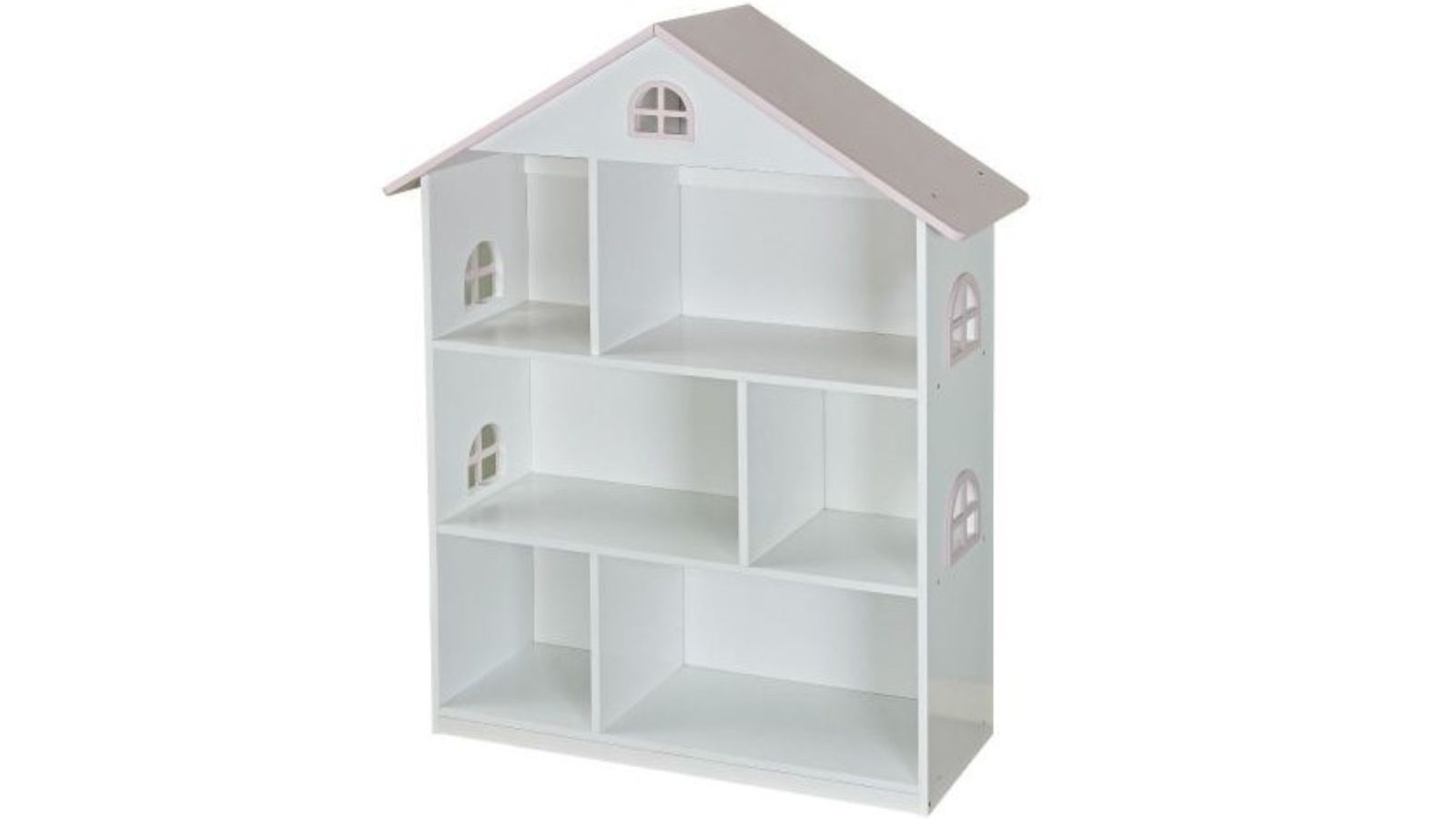 All 4 Kids Veronica Girls Pink Roof Dollhouse Bookcase