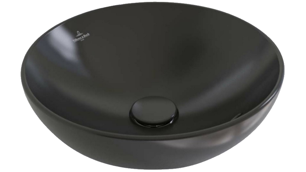 Villeroy & Boch Loop Slim 380 Round Vessel Basin - Pure Black