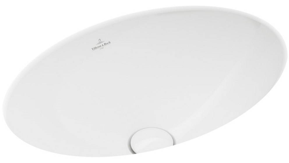 Villeroy & Boch Loop Slim 485 Oval Under Counter Basin with No Tap Hole - Alpine White