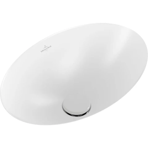 Villeroy & Boch Loop Slim 485 Oval Under Counter Basin with No Tap Hole - Stone White