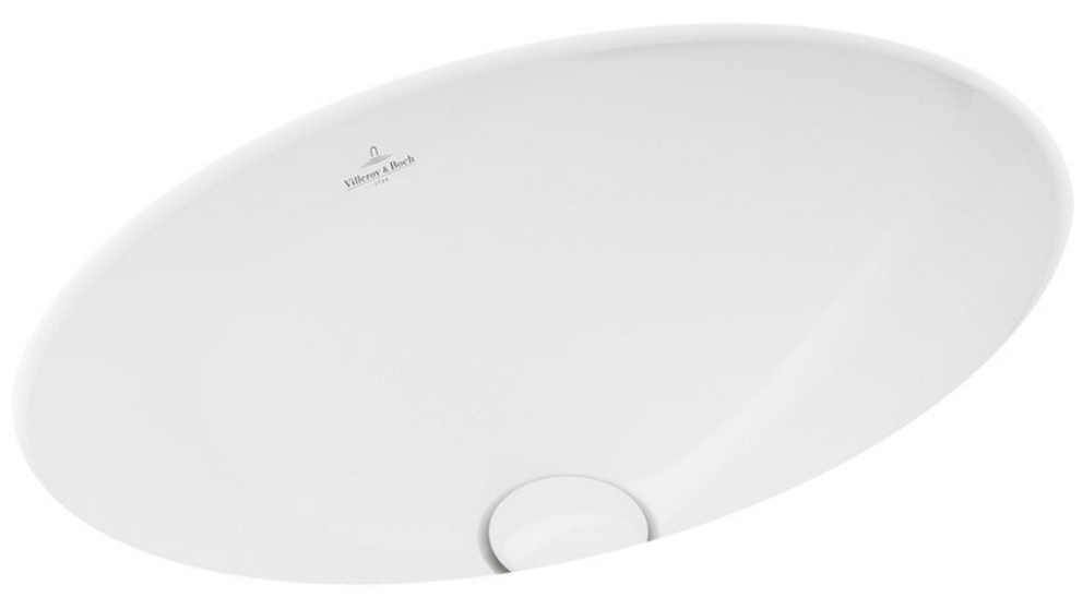 Villeroy & Boch Loop Slim 570 Oval Under Counter Basin with No Tap Hole - Alpine White