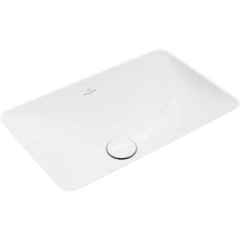 Villeroy & Boch Loop Slim 450 Rectangular Under Counter Basin with No Tap Hole - Alpine White