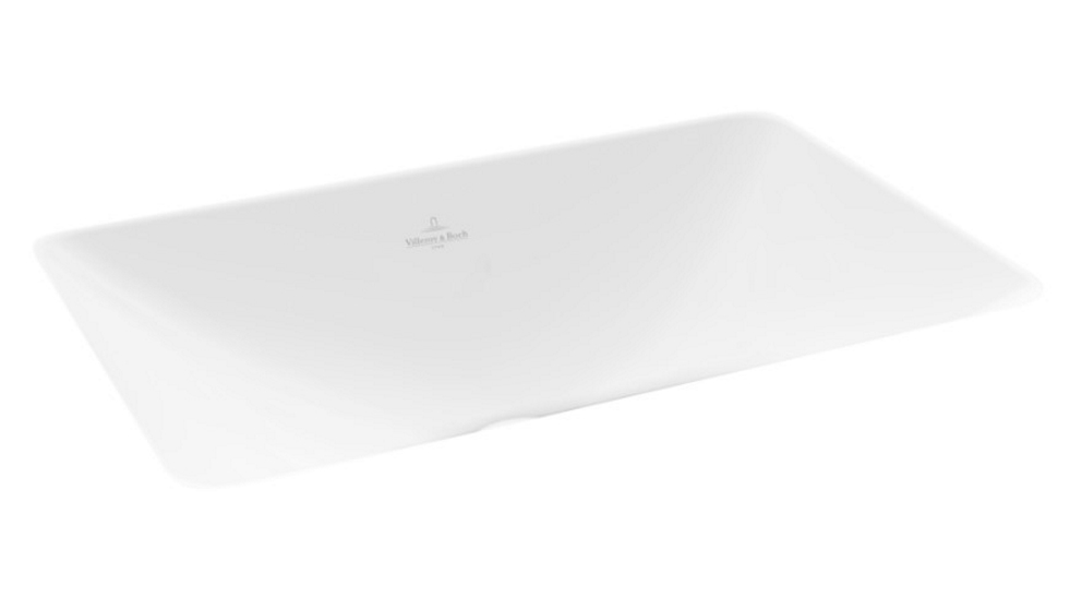 Villeroy & Boch Loop Slim 540 Rectangular Under Counter Basin with No Tap Hole - Stone White