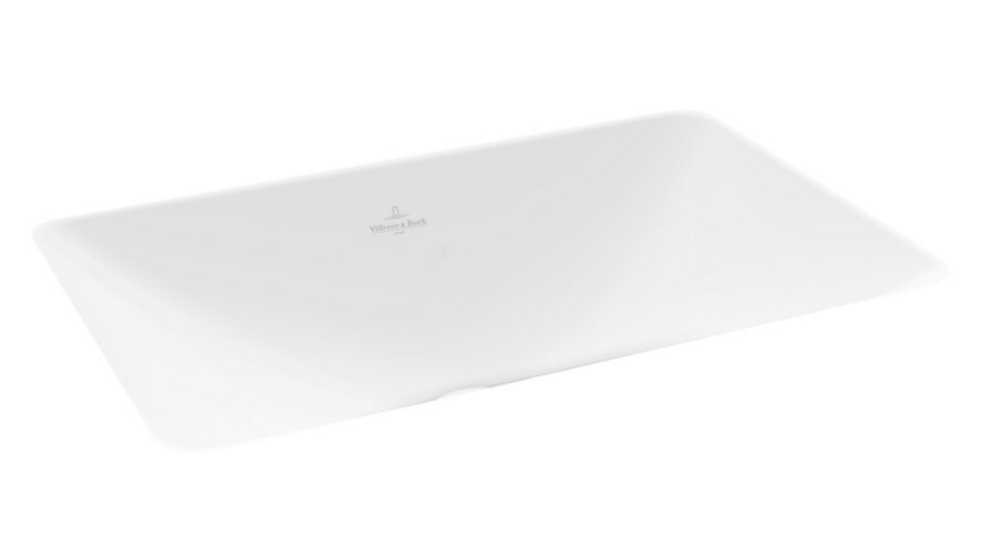 Villeroy & Boch Loop Slim 615 Rectangular Under Counter Basin with No Tap Hole - Stone White