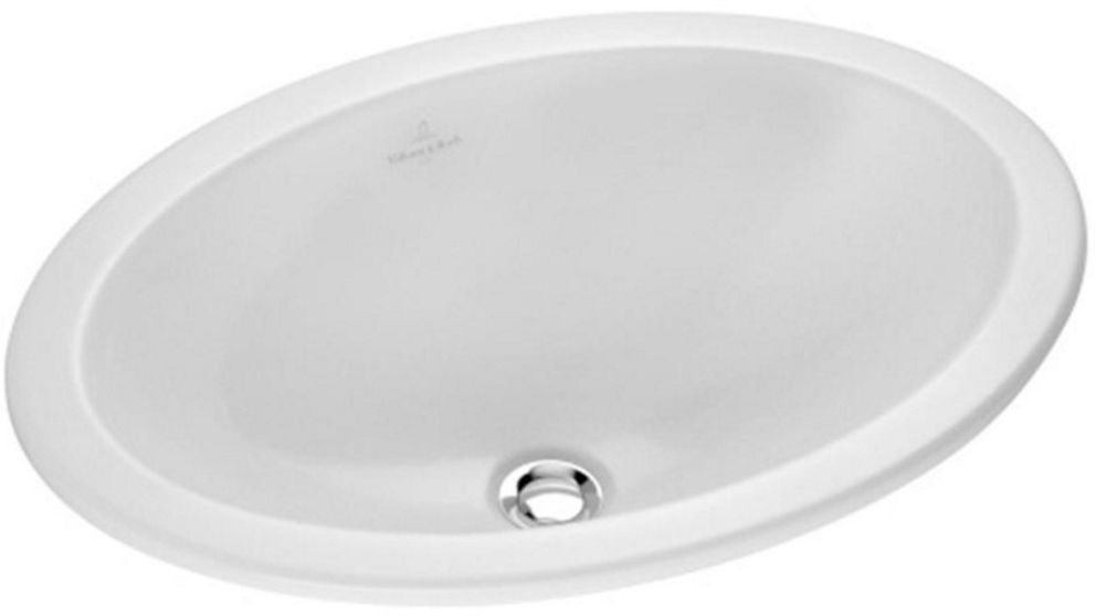 Villeroy & Boch Loop Slim 560 Round Drop In Basin with No Tap Hole - Alpine White