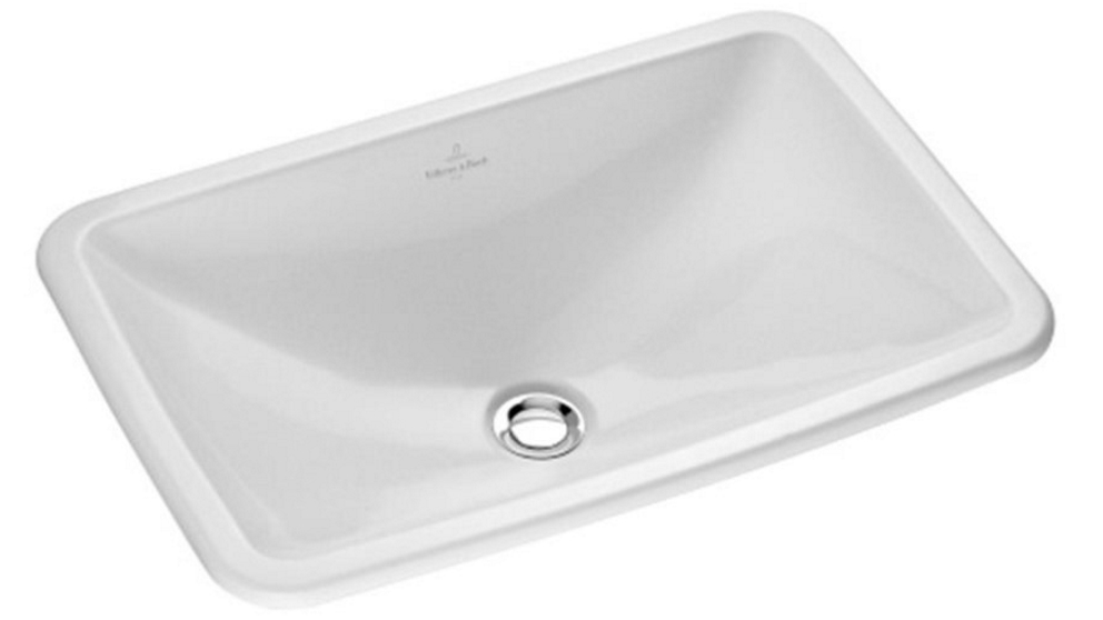 Villeroy & Boch Loop Slim 600 Rectangular Drop In Basin with No Tap Hole - Alpine White