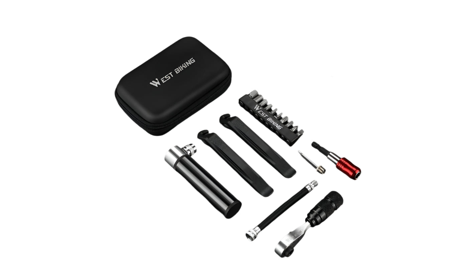 NNETM Bike Repair Tool Kit with Pump and Bag