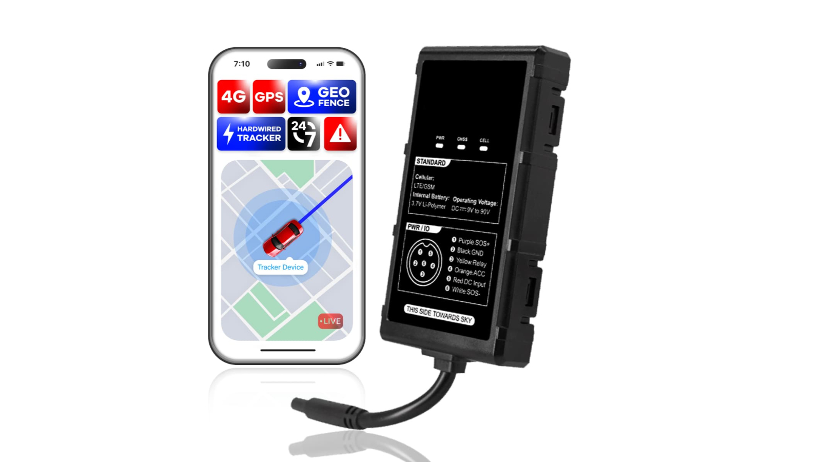 Vimel Professional 4G GPS Tracker Car with Hardwired Kit