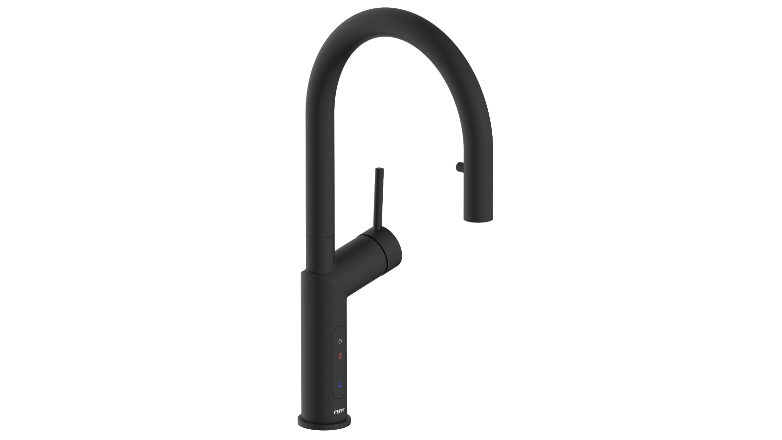 Peppy Taps 4-in-1 Pull Out Boiling Ambient Hot and Cold Tap - Matte Black