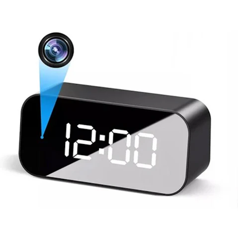 Aetertek 4K Table Alarm Clock Camera with Invisible Night Vision