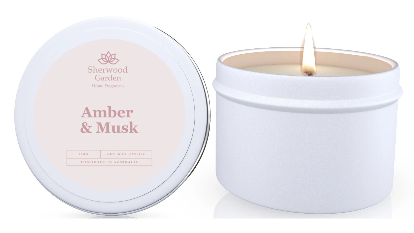Sherwood Garden Home Fragrances Amber & Musk Soy Candle Tin - 165g