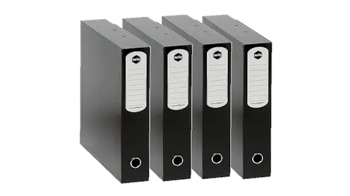 Marbig Pack of 4 Heavy Duty Box File Foolscap - Black | Harvey Norman