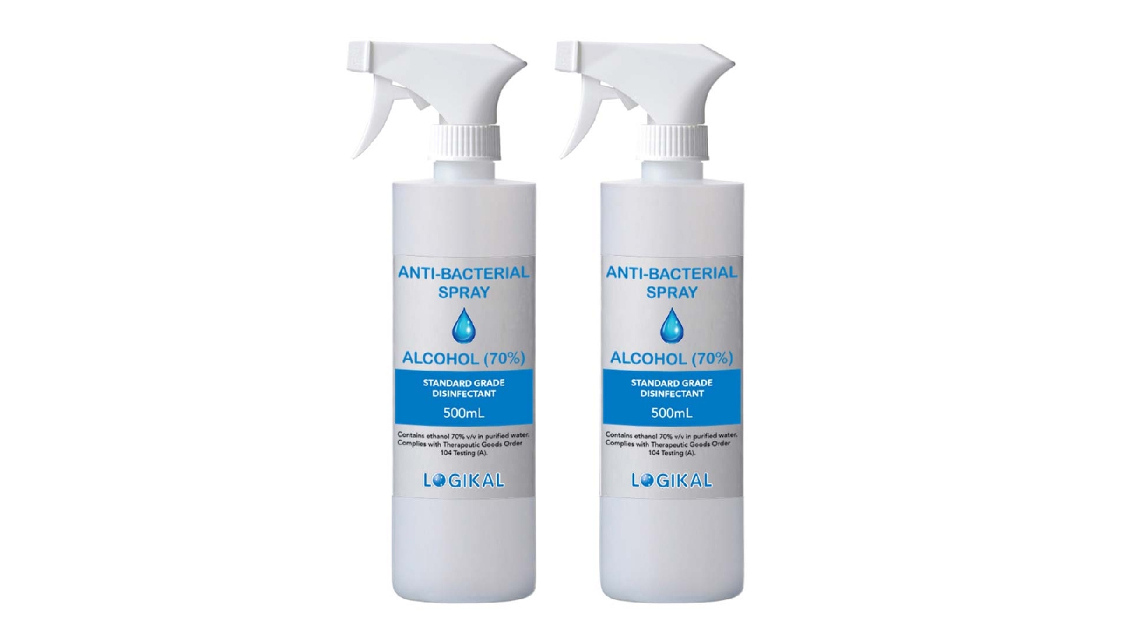 Logikal 2X 500ml Standard Grade Alcohol Spray