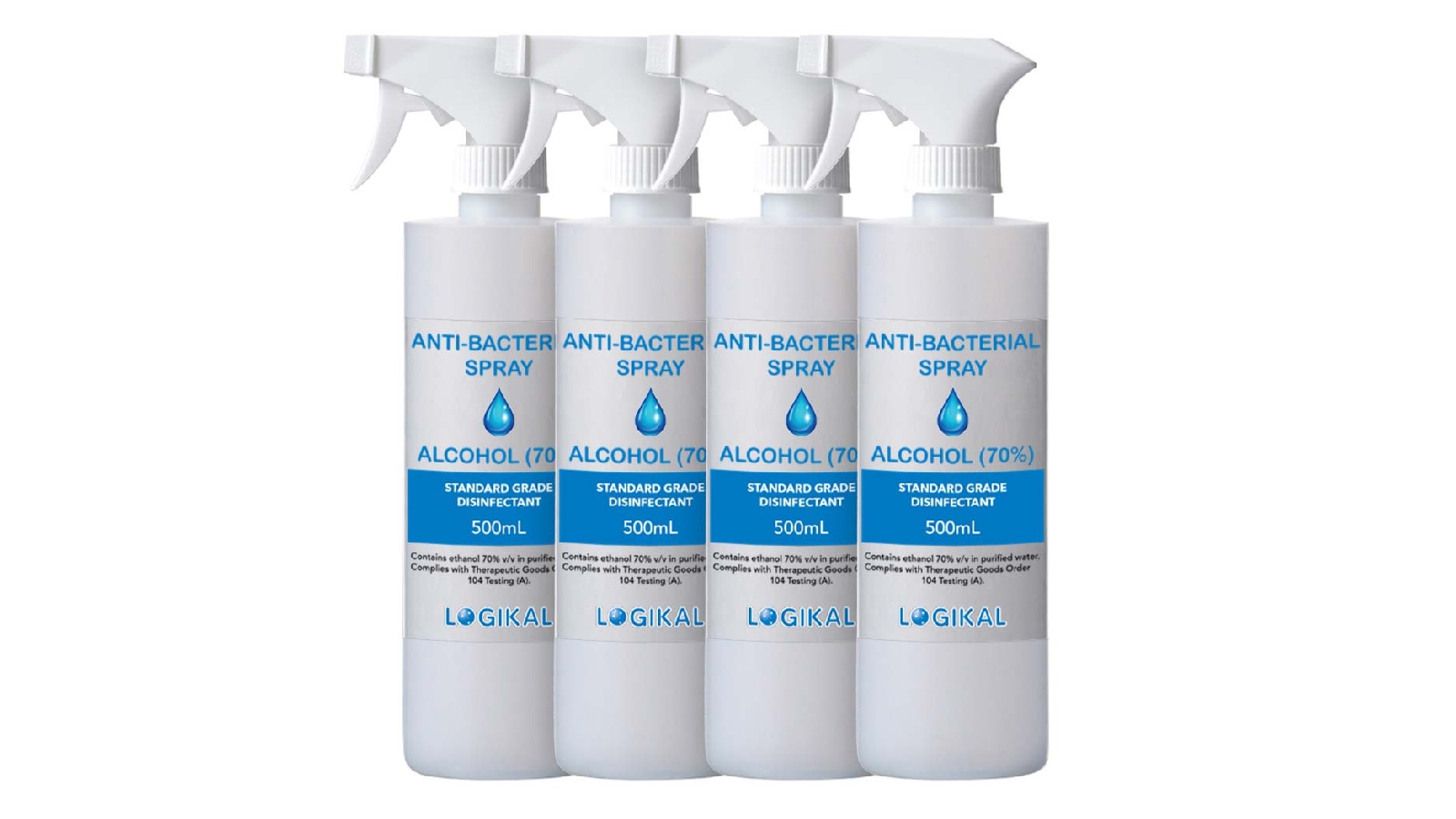 Logikal 4X 500ml Standard Grade Alcohol Spray