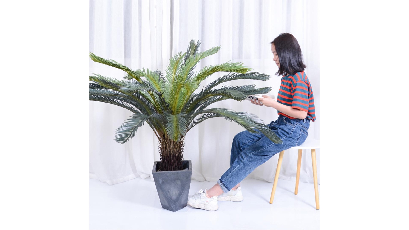 SOGA 4x Artificial Sago Palm Plant 155cm Harvey Norman