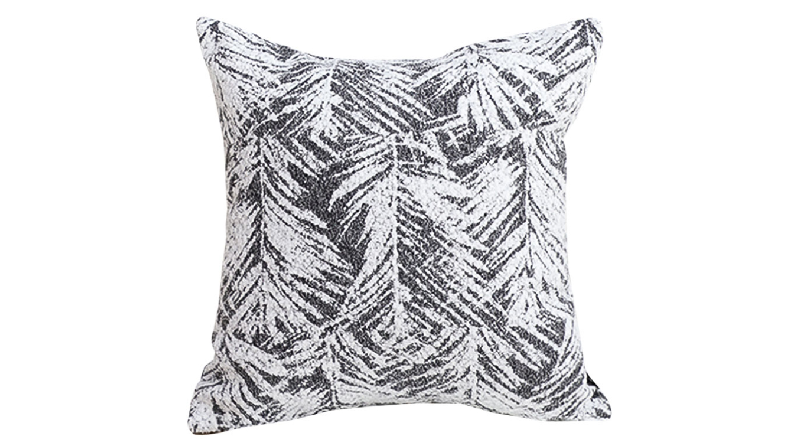 Soga 50cm Modern Charcoal Palm Leaf Print Contemporary Throw Pillow