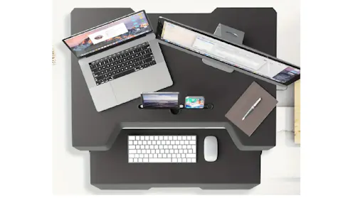 TM Foldable Standing Automatic Lifting Computer Desk - Black | Harvey ...