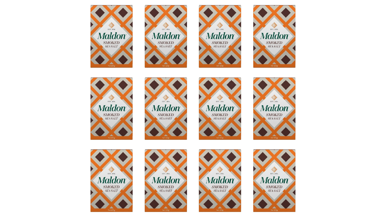 Maldon 12 Pack of Smoked Sea Salt - 125g