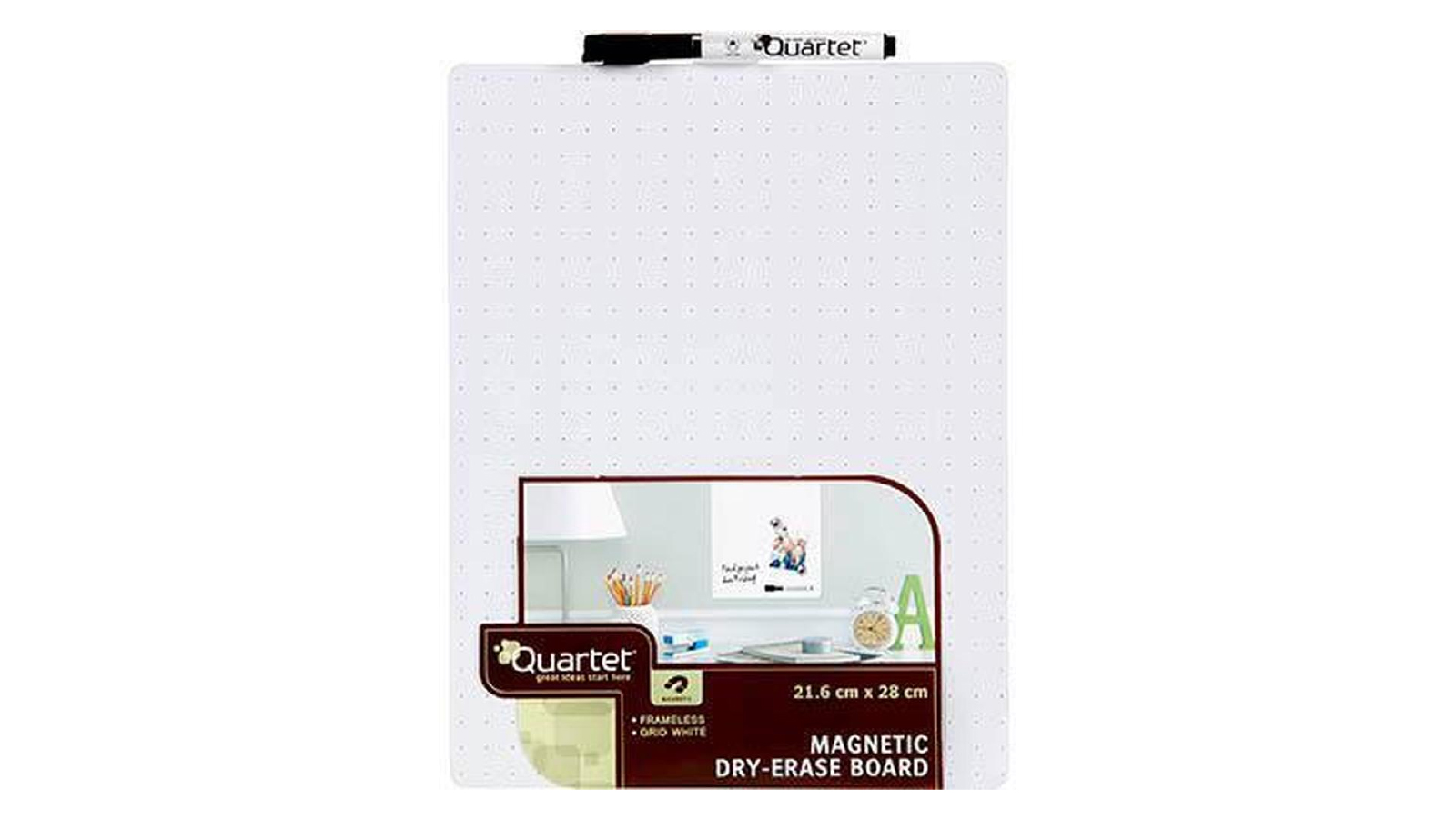 Quartet 21.6 x 28cm  Magnetic Tile Grid Whiteboard - White
