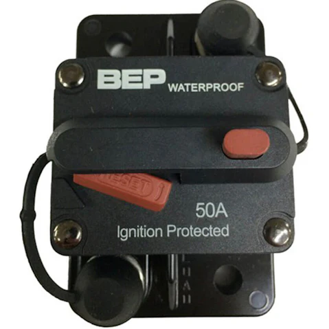 Latestbuy BEP Waterproof Circuit Breaker 50A 42VDC Panel Mount